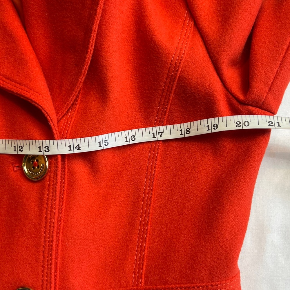 Michael Kors wool Double Breast Orange With Gold Buttons Peppy Peacoat SZ 10 - Picture 7 of 10